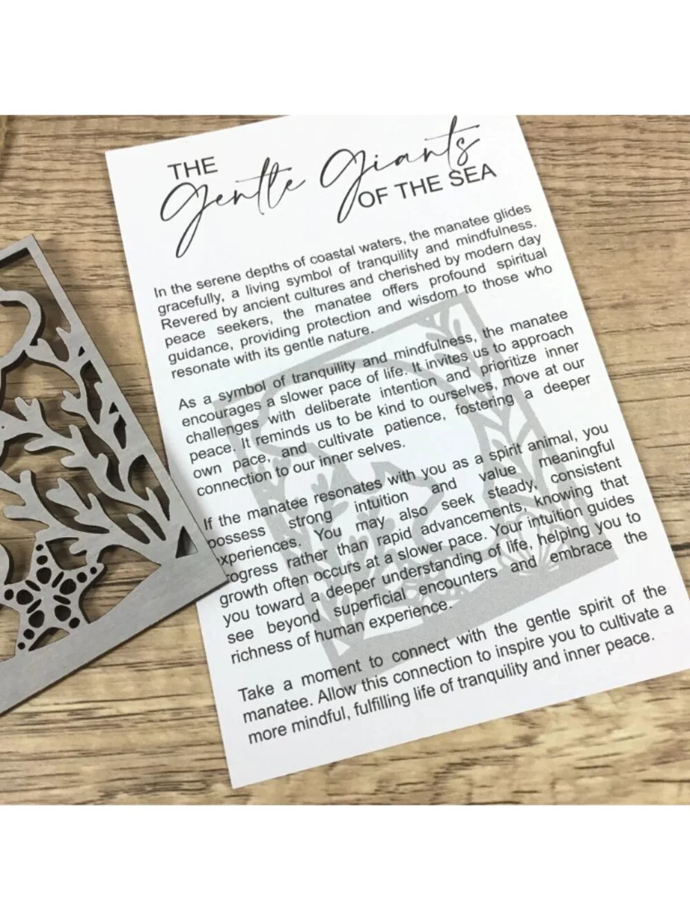 Manatee Story Card Ornament | Gentle Giants of the Sea | Tranquility & Mindfulne